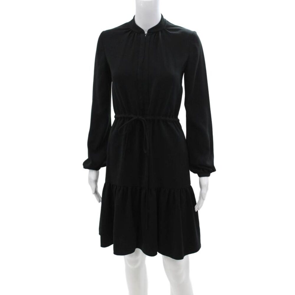 Charlotte Brody Womens Black Long Sleeve Shirt Dress Size XS